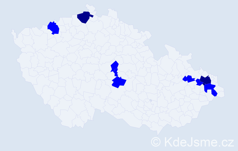 Příjmení: 'Burjetková', počet výskytů 10 v celé ČR