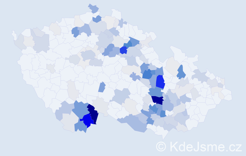 Příjmení: 'Plch', počet výskytů 529 v celé ČR