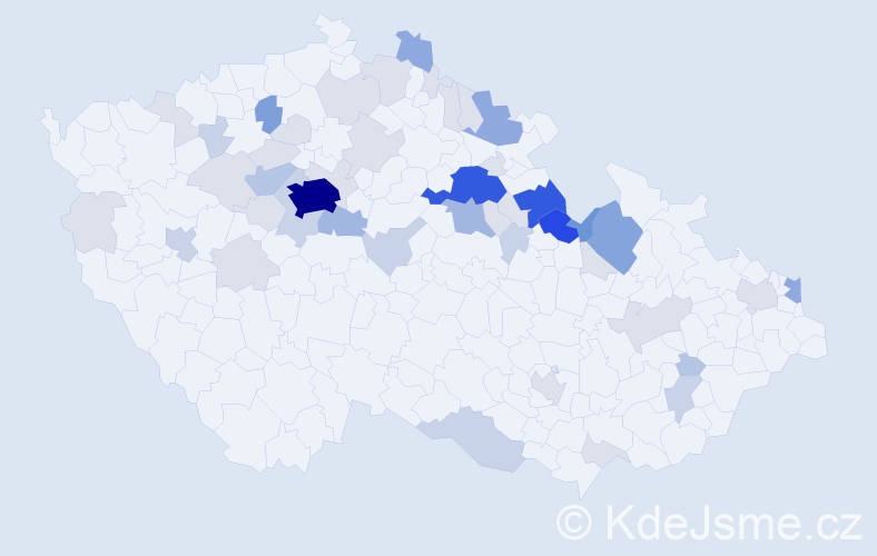 Příjmení: 'Michaličková', počet výskytů 158 v celé ČR