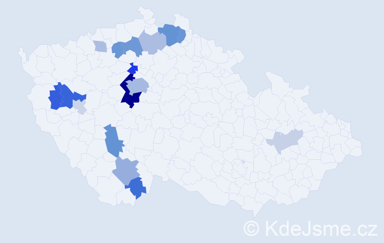 Příjmení: 'Tampier', počet výskytů 43 v celé ČR