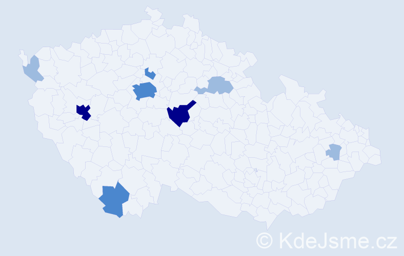 Příjmení: 'Zvrškovec', počet výskytů 17 v celé ČR