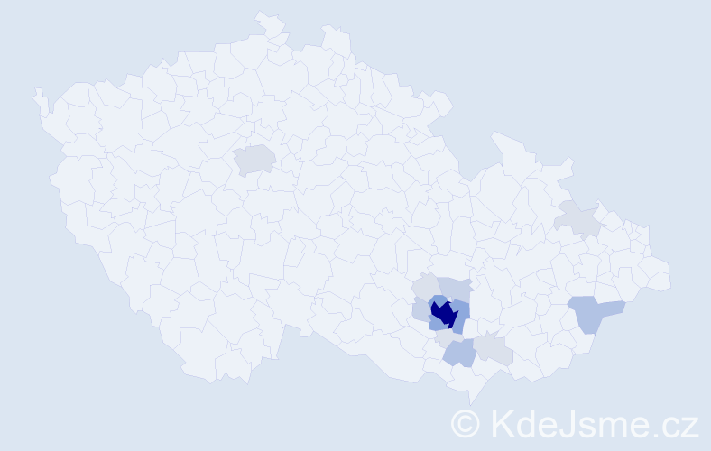 Příjmení: 'Pavloušková', počet výskytů 49 v celé ČR