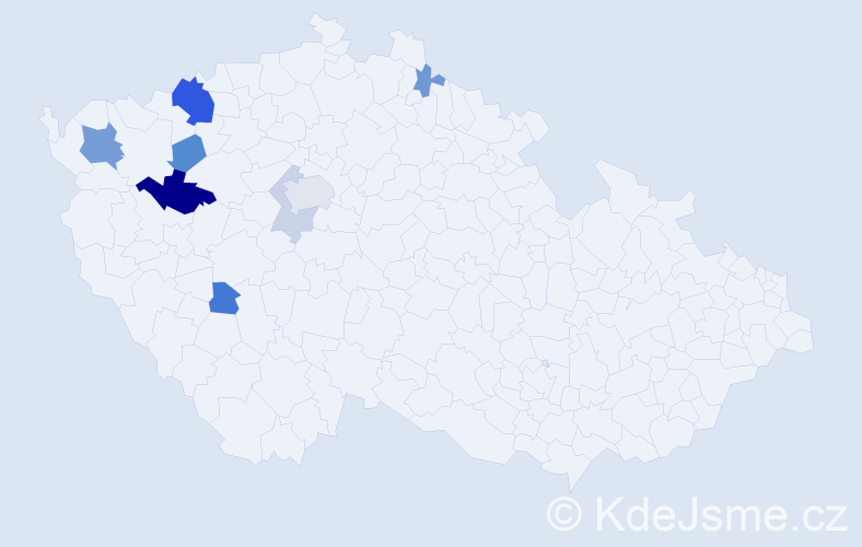 Příjmení: 'Platl', počet výskytů 19 v celé ČR
