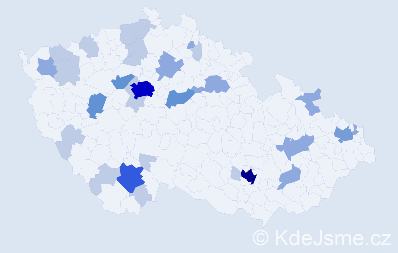 Příjmení: 'Peer', počet výskytů 70 v celé ČR