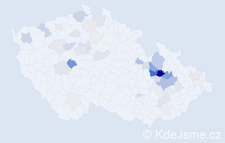 Příjmení: 'Wiedermannová', počet výskytů 136 v celé ČR