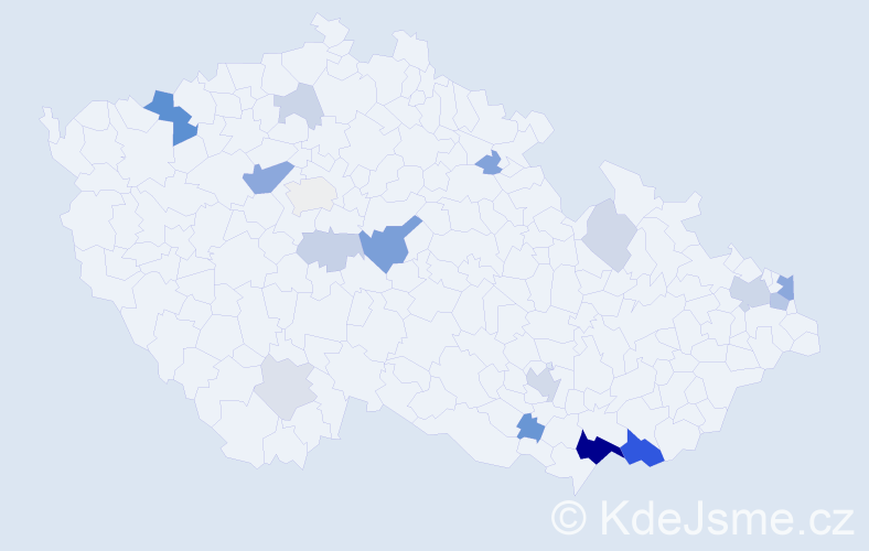 Příjmení: 'Chocholáčková', počet výskytů 47 v celé ČR