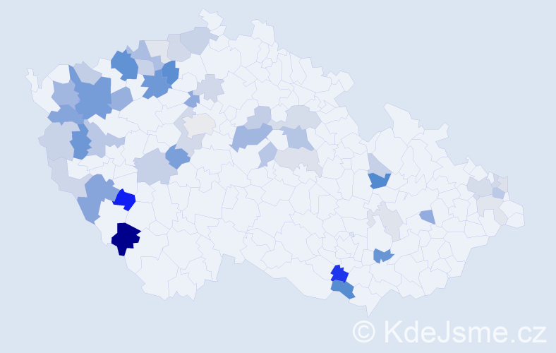 Příjmení: 'Mandák', počet výskytů 114 v celé ČR