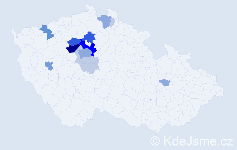 Příjmení: 'Kerpl', počet výskytů 55 v celé ČR