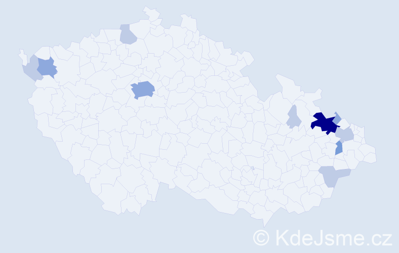 Příjmení: 'Davidková', počet výskytů 24 v celé ČR