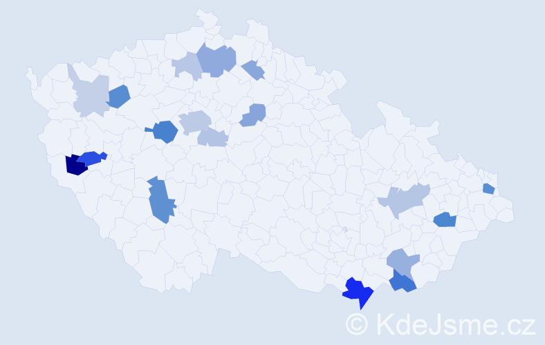 Příjmení: 'Letáková', počet výskytů 50 v celé ČR