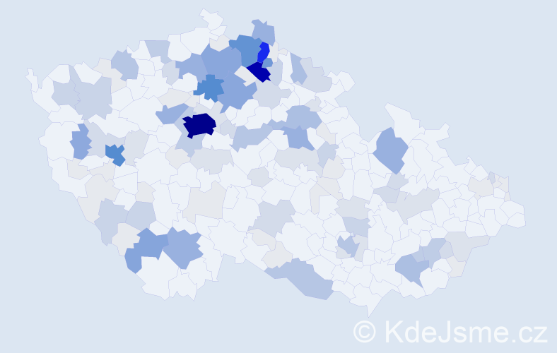 Příjmení: 'Bursová', počet výskytů 483 v celé ČR