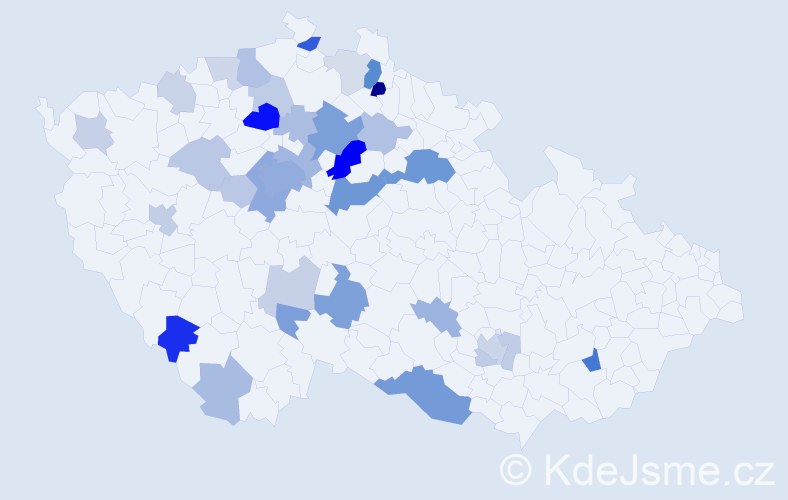 Příjmení: 'Kordač', počet výskytů 89 v celé ČR