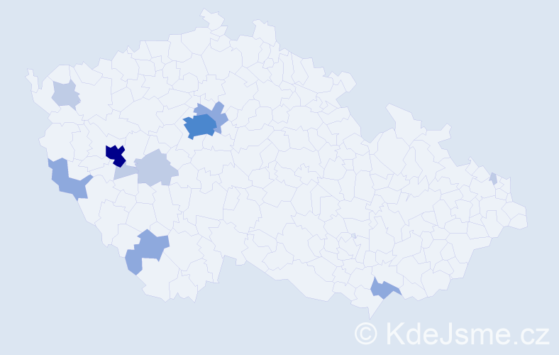 Příjmení: 'Včala', počet výskytů 27 v celé ČR