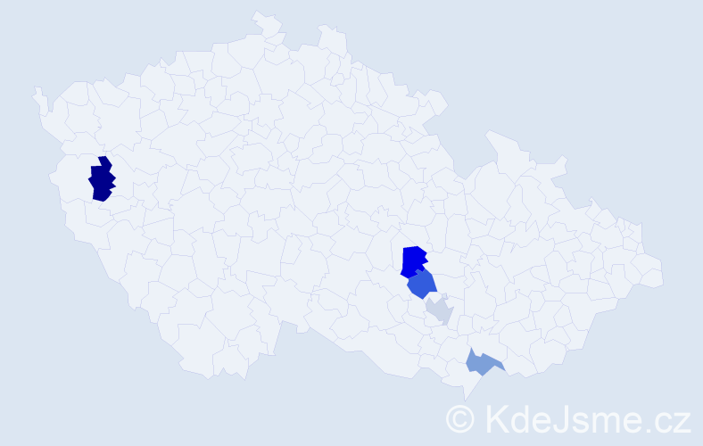 Příjmení: 'Prokipčáková', počet výskytů 5 v celé ČR