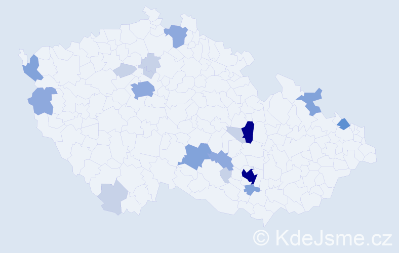Příjmení: 'Blaška', počet výskytů 55 v celé ČR