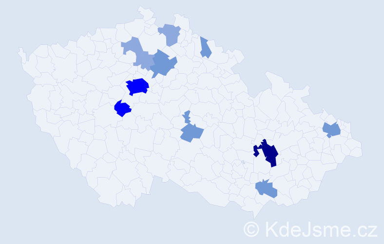 Příjmení: 'Galandák', počet výskytů 27 v celé ČR
