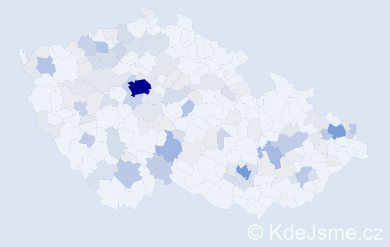 Příjmení: 'Pavlovský', počet výskytů 366 v celé ČR
