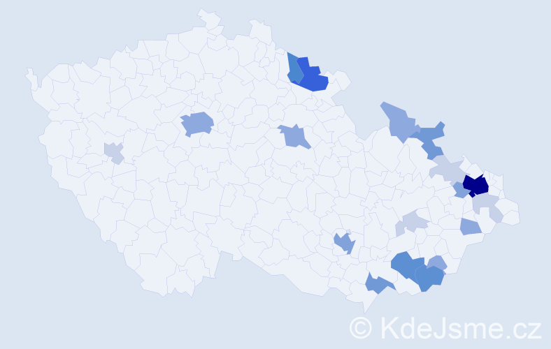 Příjmení: 'Drgáč', počet výskytů 63 v celé ČR