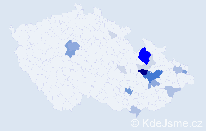 Příjmení: 'Chrudinová', počet výskytů 65 v celé ČR