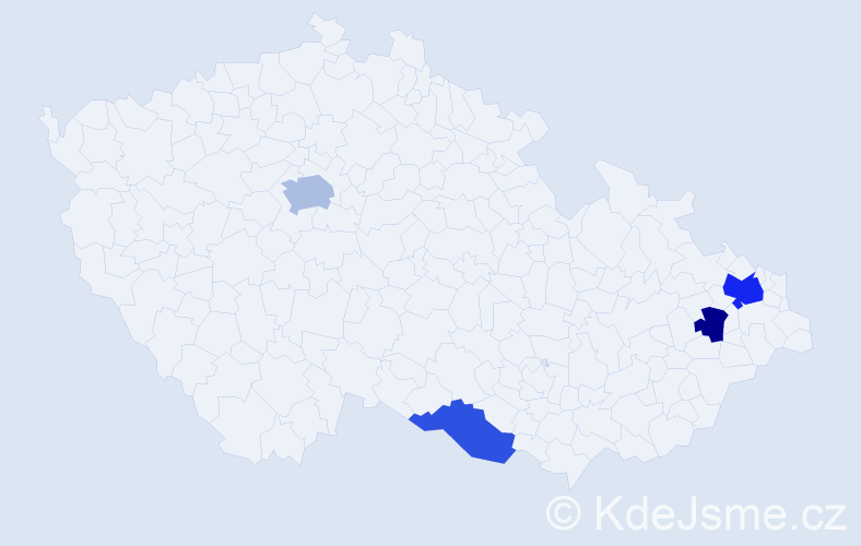 Příjmení: 'Trilec', počet výskytů 7 v celé ČR