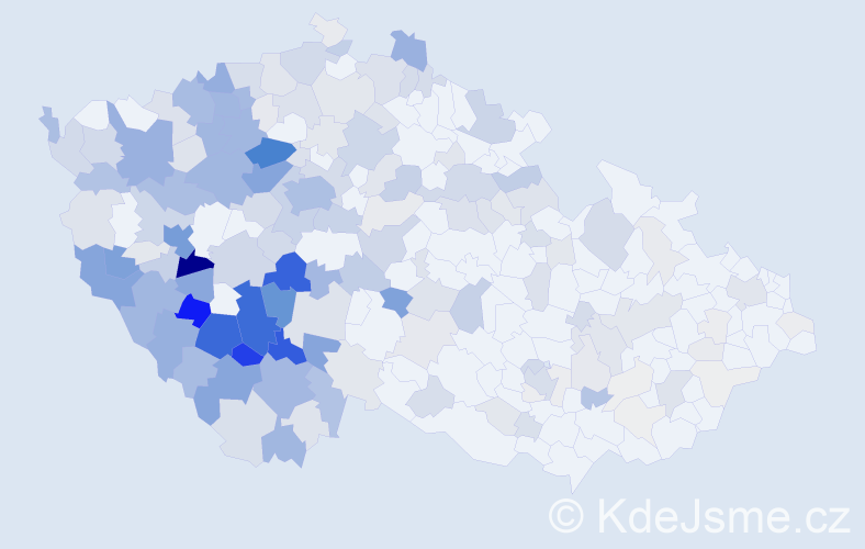 Příjmení: 'Bečvář', počet výskytů 956 v celé ČR