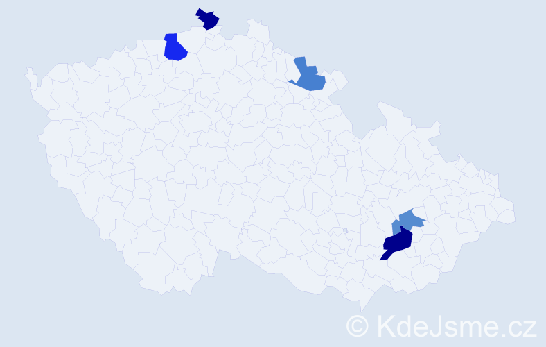 Příjmení: 'Zygar', počet výskytů 7 v celé ČR