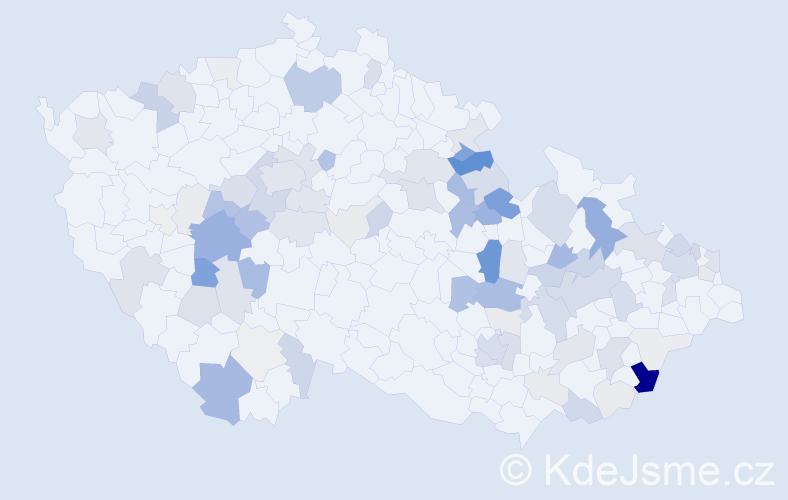 Příjmení: 'Krahulec', počet výskytů 302 v celé ČR