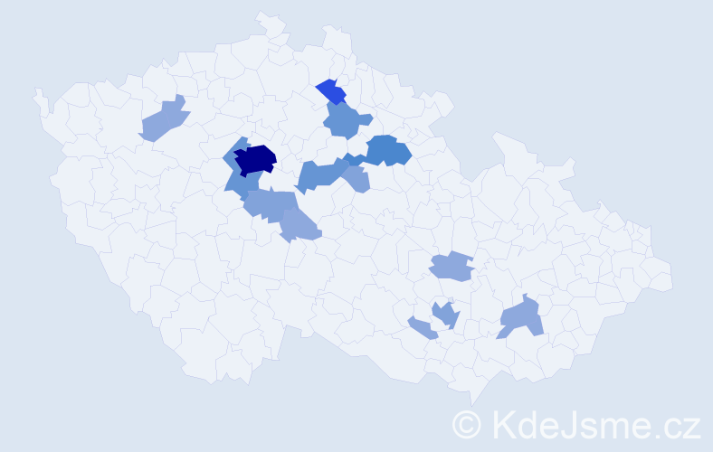 Příjmení: 'Miffek', počet výskytů 39 v celé ČR