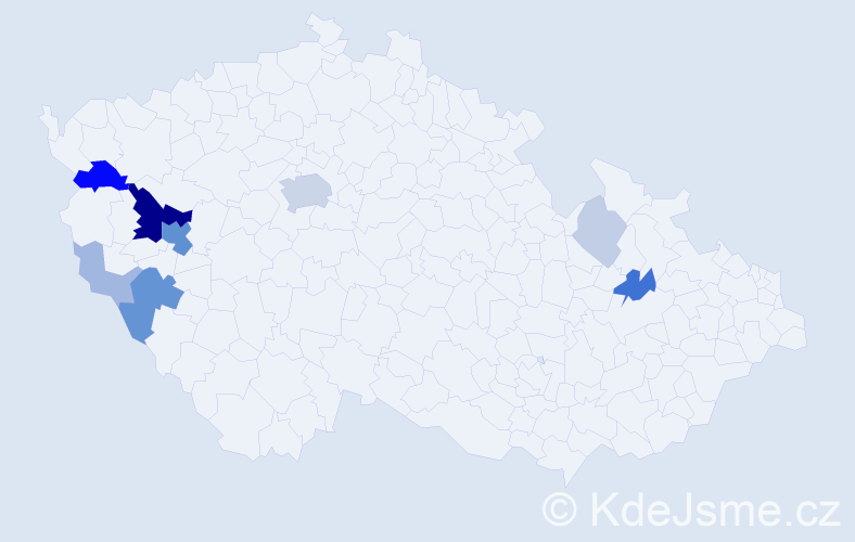 Příjmení: 'Eksteinová', počet výskytů 34 v celé ČR