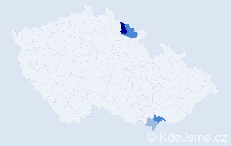 Příjmení: 'Slovenská', počet výskytů 9 v celé ČR
