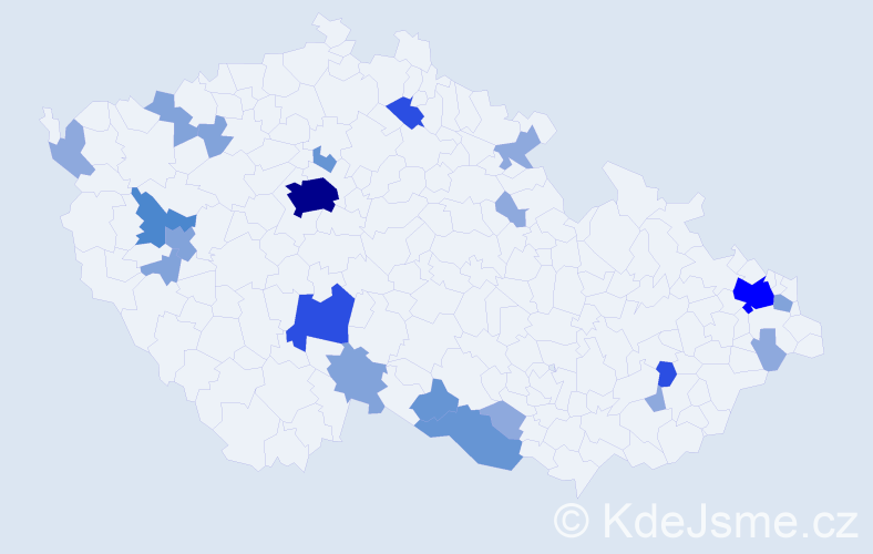 Příjmení: 'Pergerová', počet výskytů 60 v celé ČR