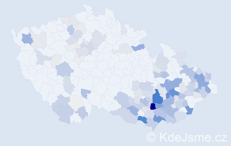 Příjmení: 'Cigánek', počet výskytů 514 v celé ČR
