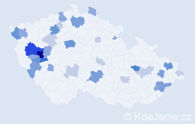 Příjmení: 'Milt', počet výskytů 95 v celé ČR