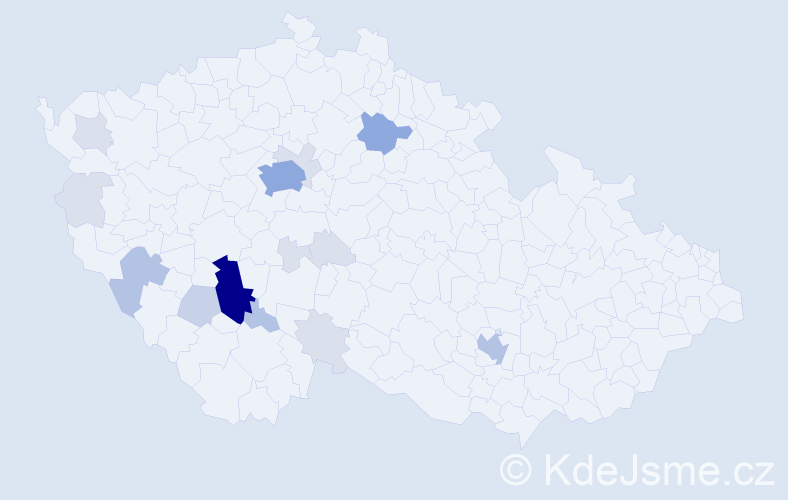 Příjmení: 'Schánilec', počet výskytů 50 v celé ČR