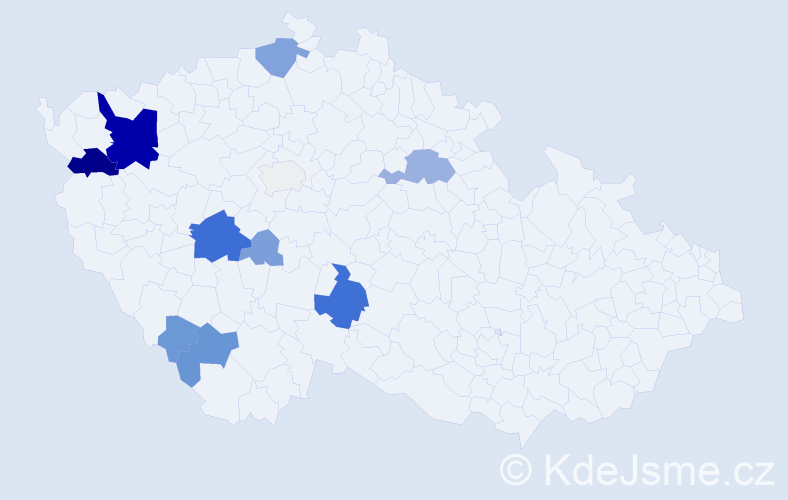 Příjmení: 'Kokštein', počet výskytů 37 v celé ČR