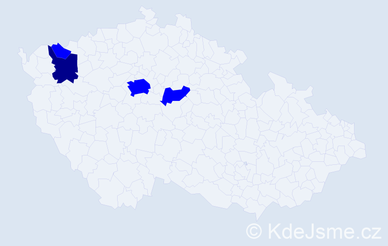 Příjmení: 'Lesserová', počet výskytů 5 v celé ČR