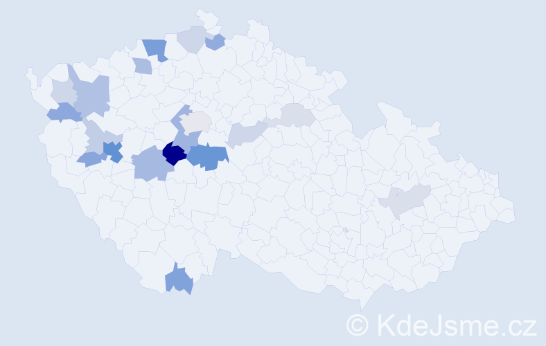 Příjmení: 'Hametová', počet výskytů 45 v celé ČR