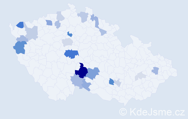 Příjmení: 'Dedera', počet výskytů 77 v celé ČR