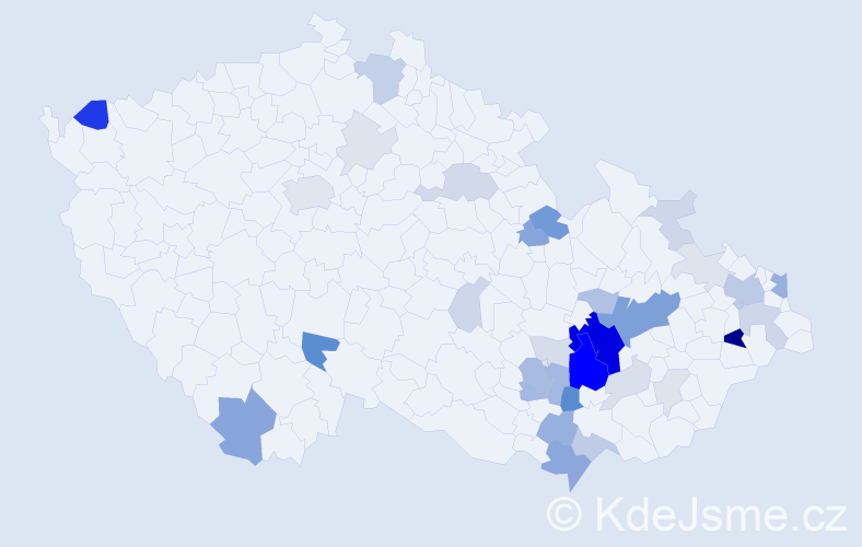 Příjmení: 'Drnovská', počet výskytů 124 v celé ČR