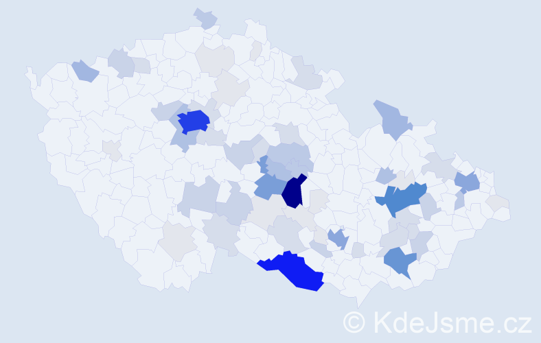 Příjmení: 'Kamarád', počet výskytů 254 v celé ČR