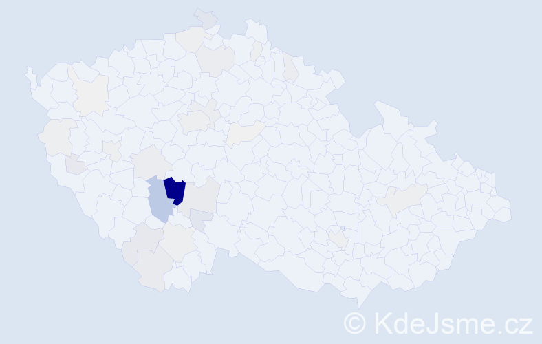 Příjmení: 'Čunát', počet výskytů 125 v celé ČR