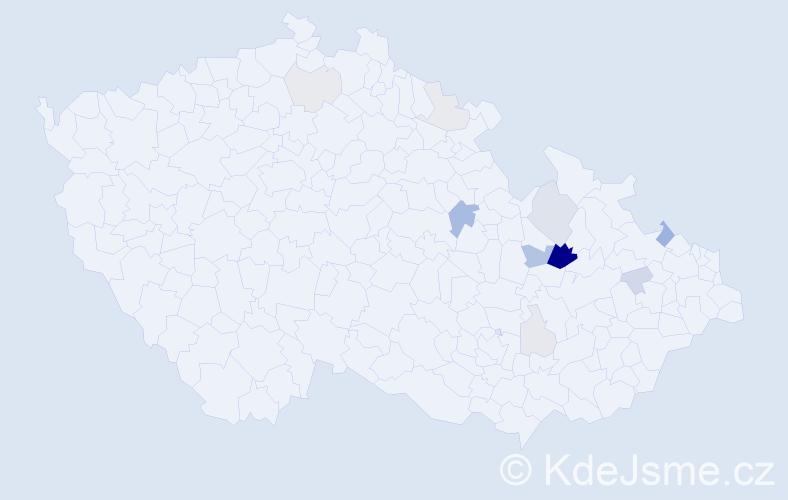 Příjmení: 'Dorušáková', počet výskytů 34 v celé ČR