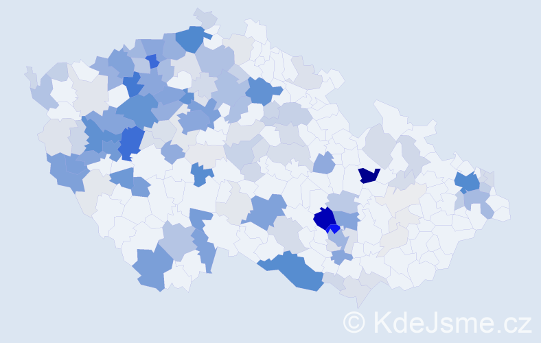 Příjmení: 'Kočková', počet výskytů 752 v celé ČR