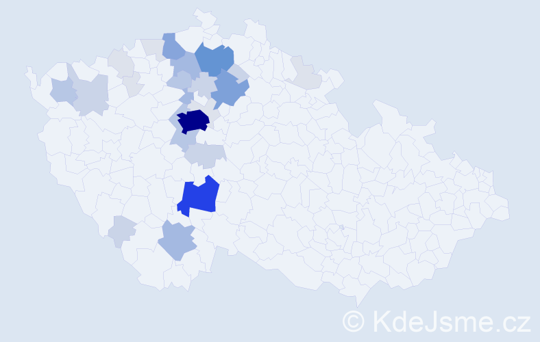 Příjmení: 'Volemanová', počet výskytů 102 v celé ČR
