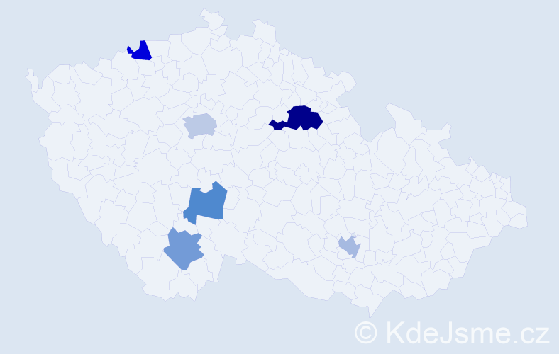 Příjmení: 'Lipp', počet výskytů 9 v celé ČR