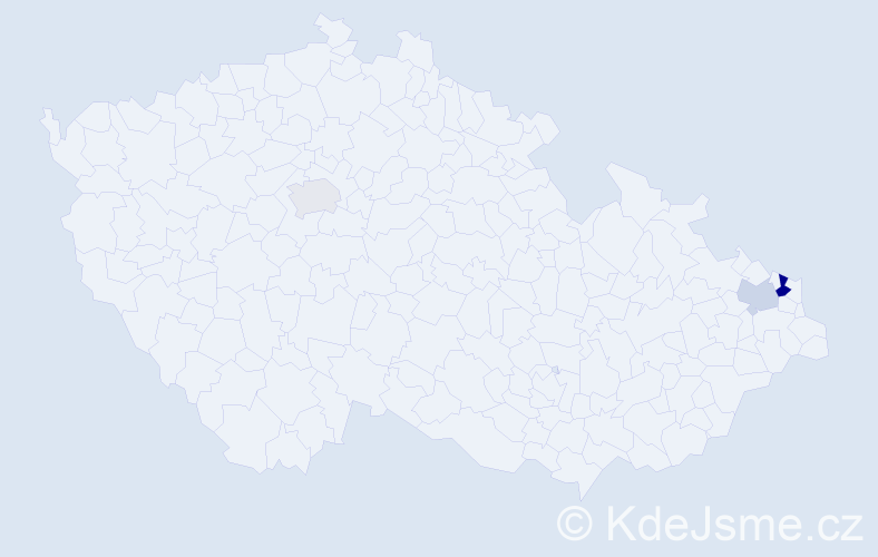 Příjmení: 'Kozubjak', počet výskytů 5 v celé ČR