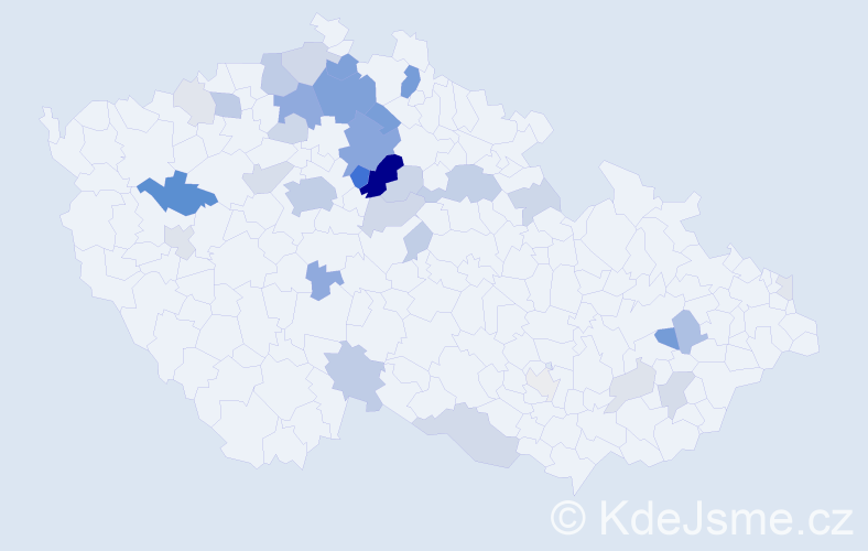 Příjmení: 'Tuzar', počet výskytů 123 v celé ČR