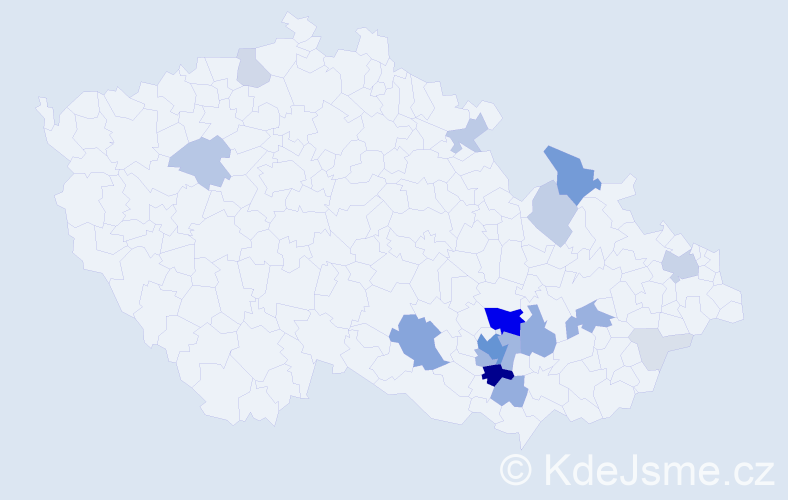 Příjmení: 'Štelcl', počet výskytů 85 v celé ČR