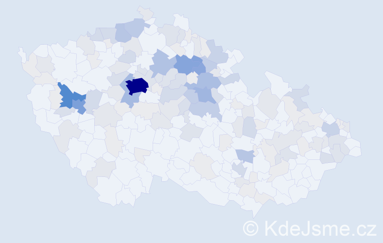 Příjmení: 'Ruml', počet výskytů 498 v celé ČR