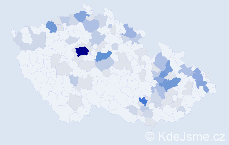 Příjmení: 'Vepřeková', počet výskytů 232 v celé ČR